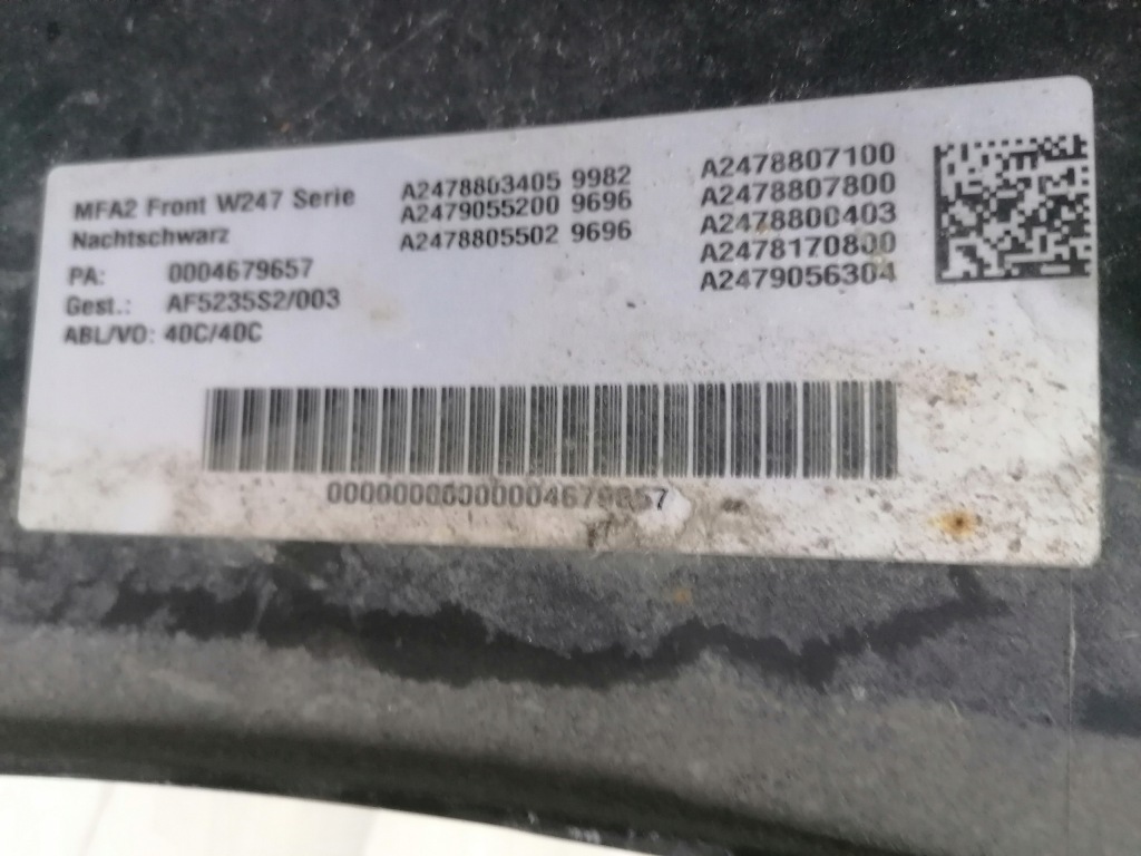 фото №7, Mercedes b klasa w247 бампер перед оригинал