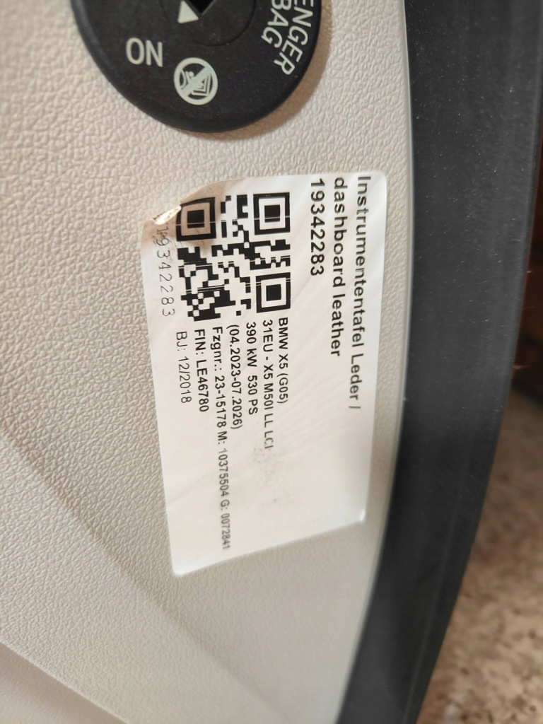 фото №12, Bmw x5 g05 x7 g07 приборная панель приборная панель  кожа elfenbein weiss dark blue