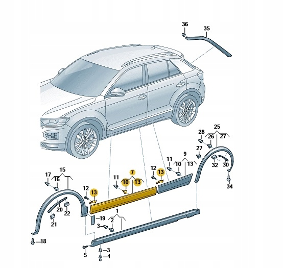 фото №1, Накладка дверь правый перед vw t-roc oe: 2ga854940afryp