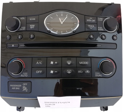 фото №1, Панель радио кондиционера infiniti qx70 fx35 fx37