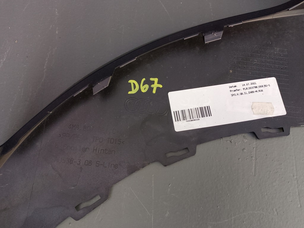 фото №8, Audi q8 4m8 s-line 2018- спойлер диффузор бампера заднего задняя 4m8807521c =