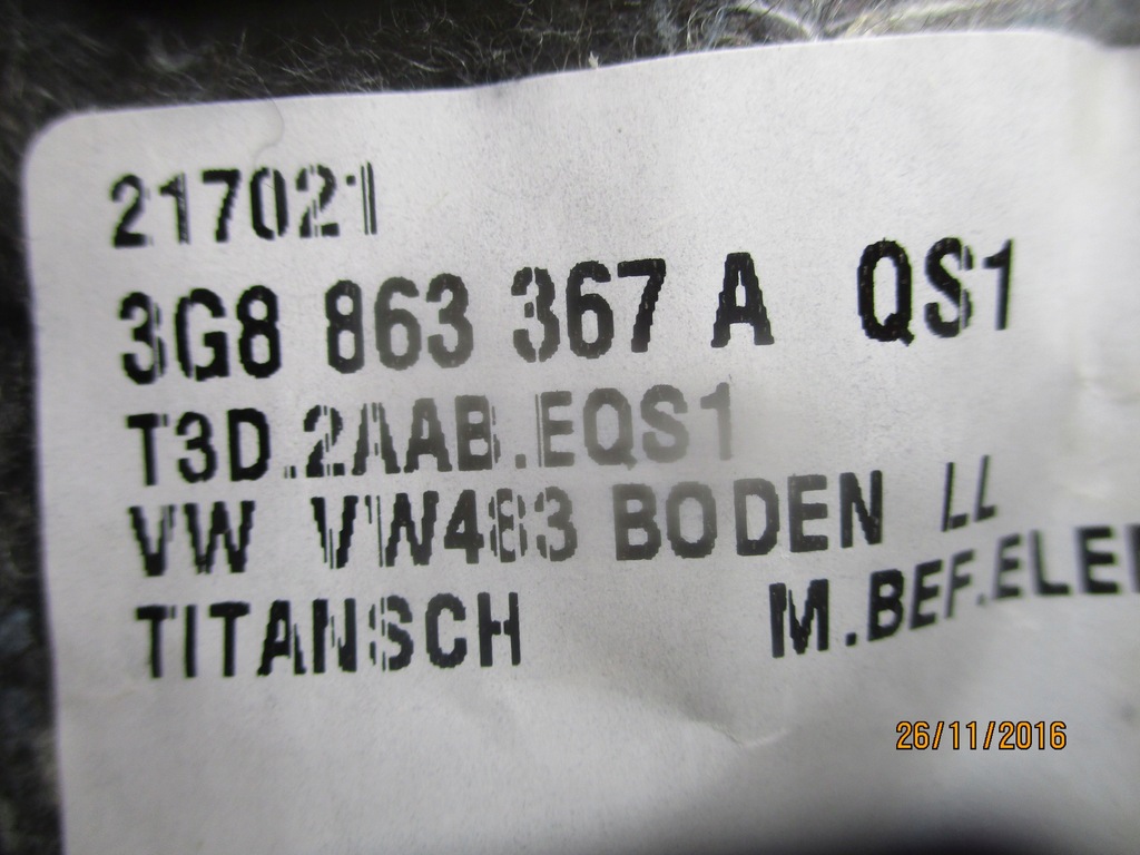 фото №5, Обшивка килимок підлога 3g8863367a vw arteon