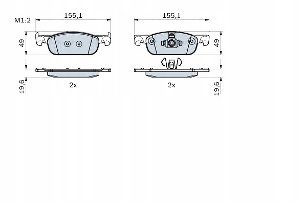 фото №2, Bosch тормозные колодки тормозные перед dacia logan ii logan mcv ii sandero ii