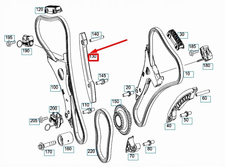Купить Mercedes-benz ml w166 двигатель распределительный chain guide правый a2760520100 oem