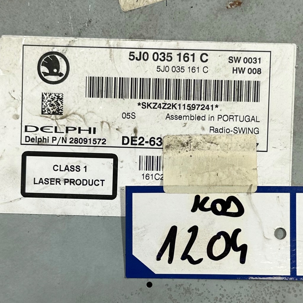 фото №4, Skoda радио swing 5j0035161d с код