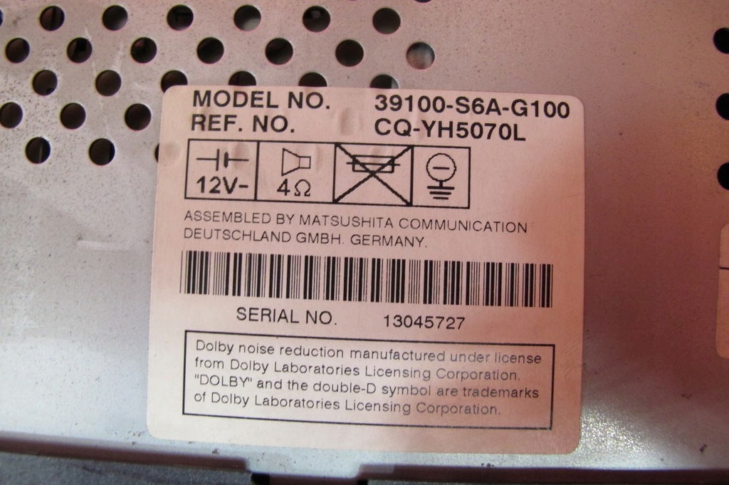 фото №4, Honda civic 7 vii eu8 01- радио кассета радиопроигрыватель 39100-s6a-g100