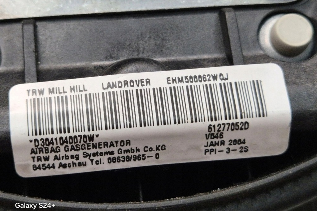 фото №12, Подушка безопасности водителя chrysler 300 c touring lx ehm500062wqj 3.0l дизель 2007