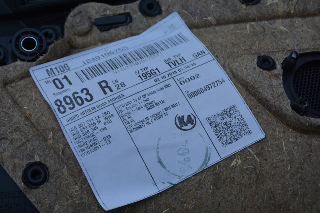 фото №10, Обивка обшивка дверь lt vw golf 7 5g4867487a 5g6867211 5g9867211