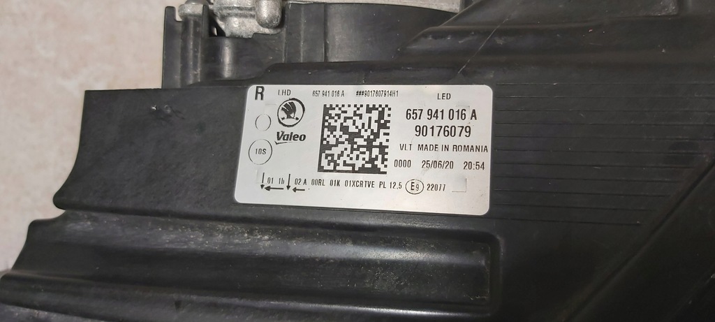 фото №10, Skoda scala права лампа перед передня фара full led 657941016a fl0205