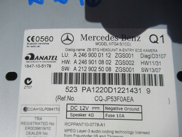 фото №5, Mercedes b-klasa w246 радио навигация