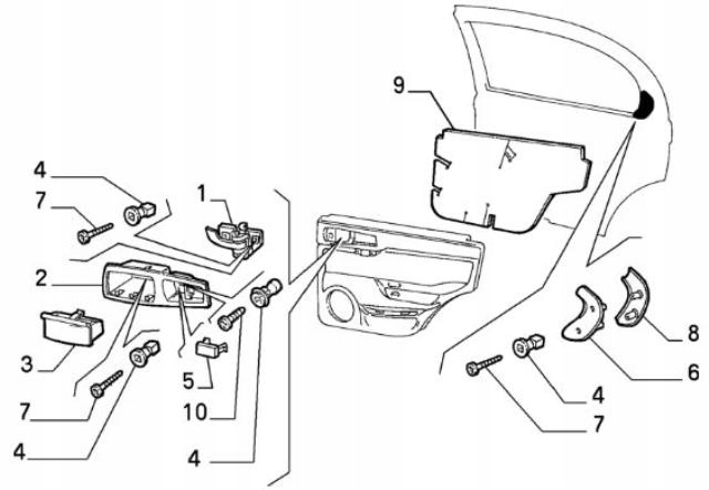 фото №3, Ручка дверь левый задняя alfa romeo 146 151853061 aso