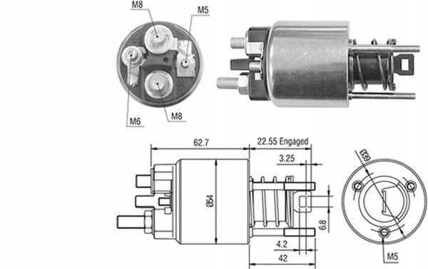 Вимикач електромагнітний, стартер magneti marelli 940113050423 Оригінал