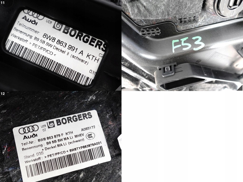 фото №12, Audi a5 s5 rs5 8w8 f5 b9 sportback 16- обшивка обивка багажника левый kth