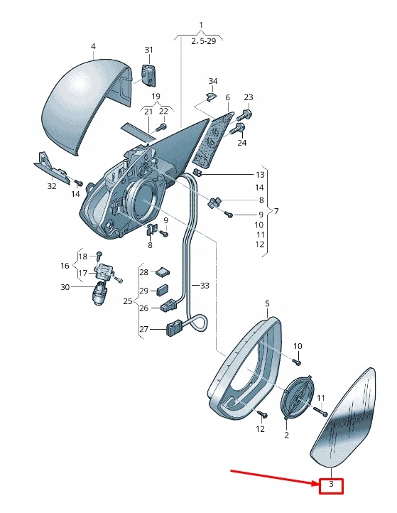 Купить Audi e-tron ge передняя часть left door mirror glass 4ke857535g oem