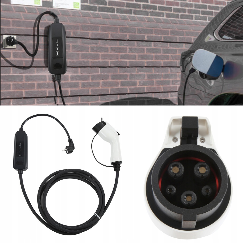 фото №15, Czarna зарядний пристрій ev 16a przenośna зарядний пристрій do