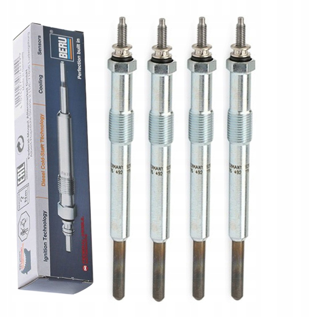 фото №1, 4x beru свеча накаливания do renault trafic/master 1.4d-2.8d 80-