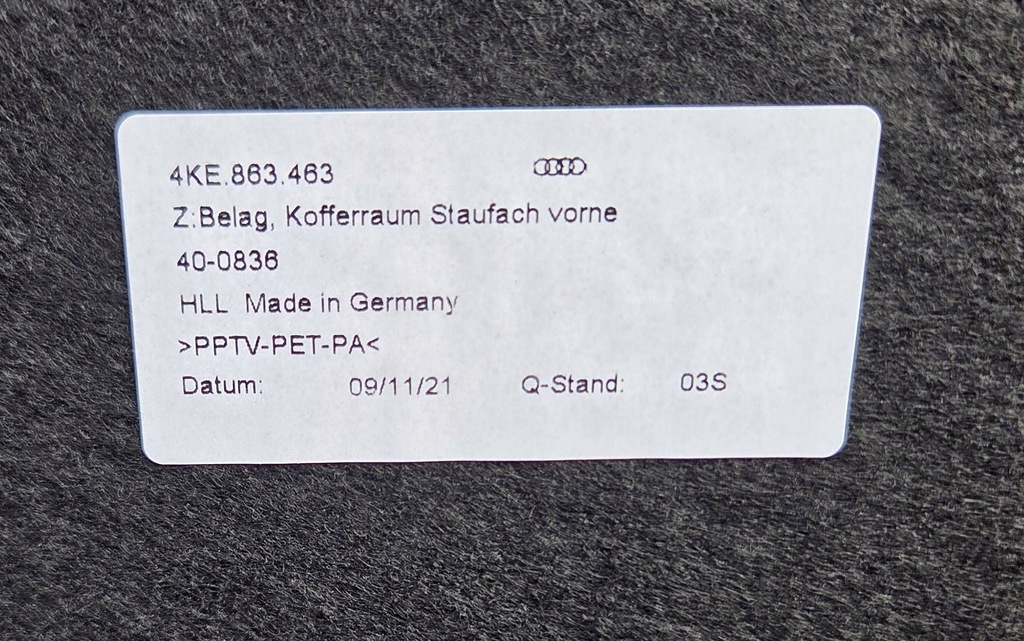 фото №8, Audi e-tron багажник бардачок передний перед 4ke863362b