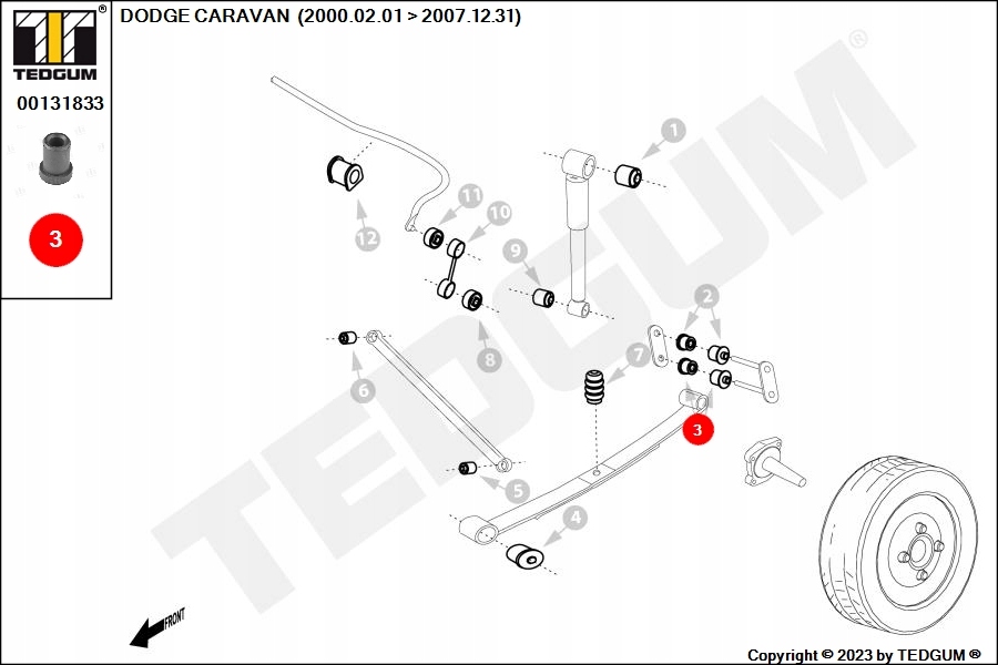 фото №14, Tedgum сайлентблок рессора задняя chrysler voyager iv dodge caravan grand