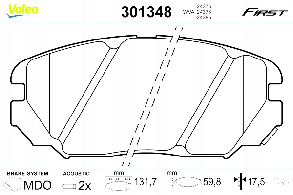 фото №3, Тормозные колодки тормозные hyundai sonata 05- valeo