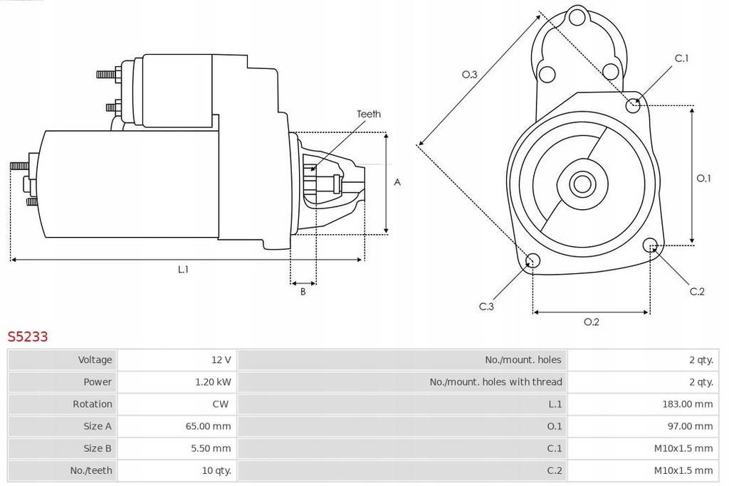 фото №11, Стартер as-pl s5233 jeep commander grand cherokee 12v 1.20kw m0t31471