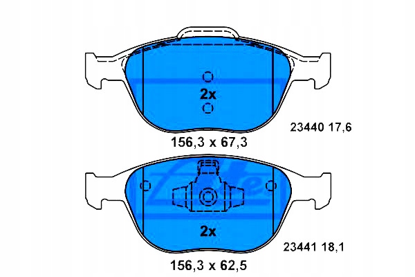 фото №1, Ate 13.0460-7186.2 набор тормозных колодок тормозных, тормоза дисковые