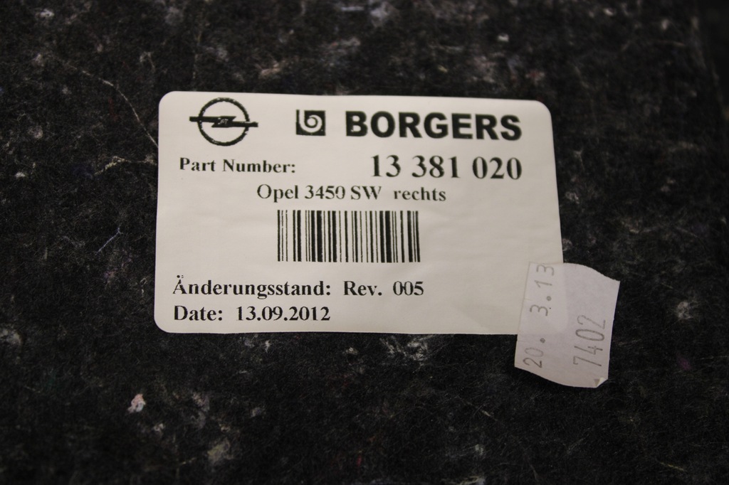 фото №5, Обшивка багажника правый задняя opel cascada