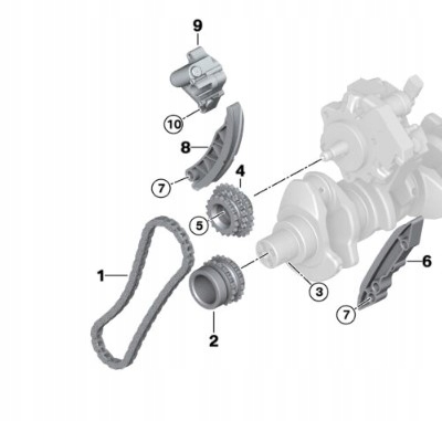 фото №11, Ланцюг грм bmw e90 e91 e92 e65 e66 e67 e60 e61 x5 e53 e70 x6 e71 m57