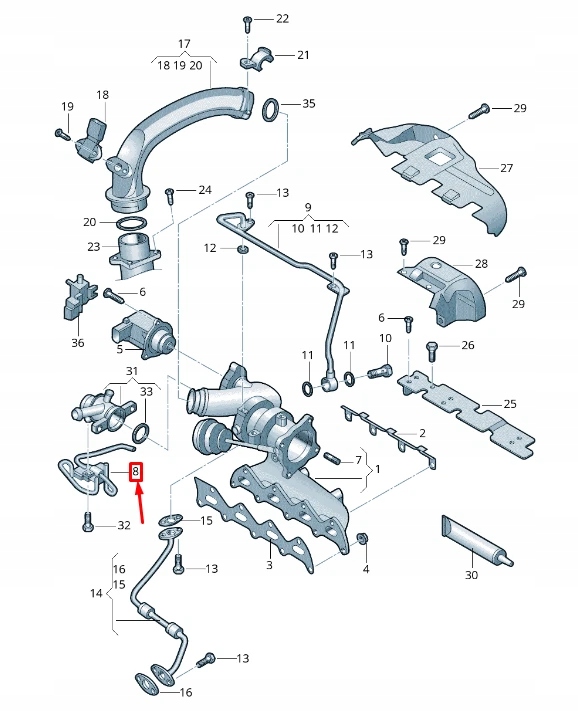 фото №10, Audi a1 8x соленоид клапан with минусовой давление шланг 03c145692p oem