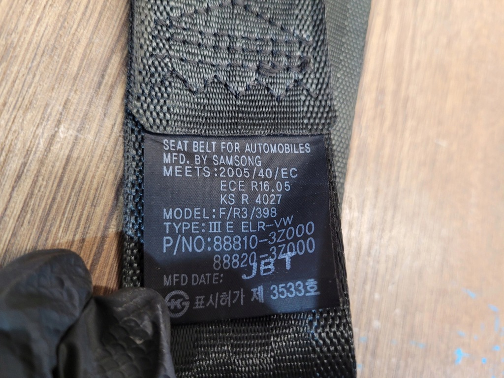 фото №7, Pas безопасности левый перед hyundai i40 14r- 88810-3z000tx