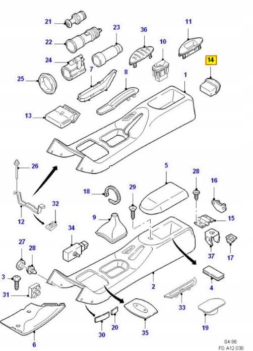 фото №8, Пепельница ford mondeo 92-96 оригинальный номер 6945623