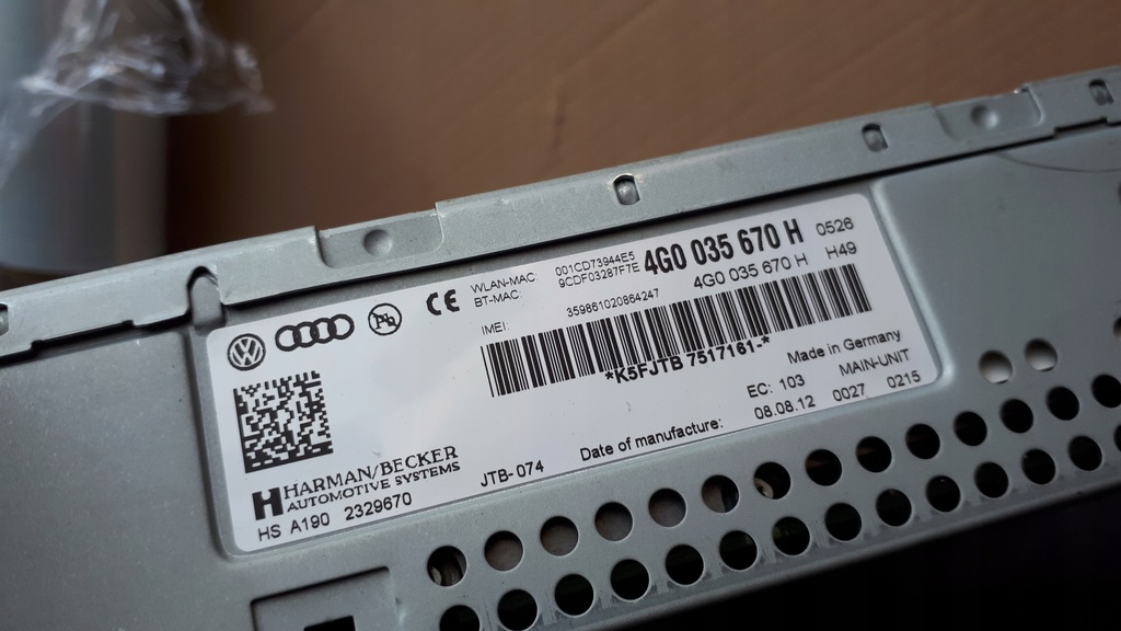 фото №8, A6 c7 4g мультимедиа считыватель mmi 4g0035670f a7 4g