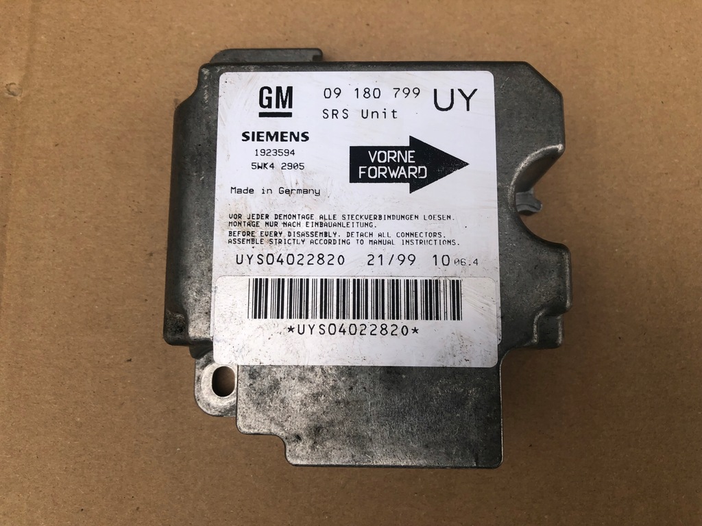 фото №1, Датчик подушка безпеки модуль opel astra g 09180799 98-05