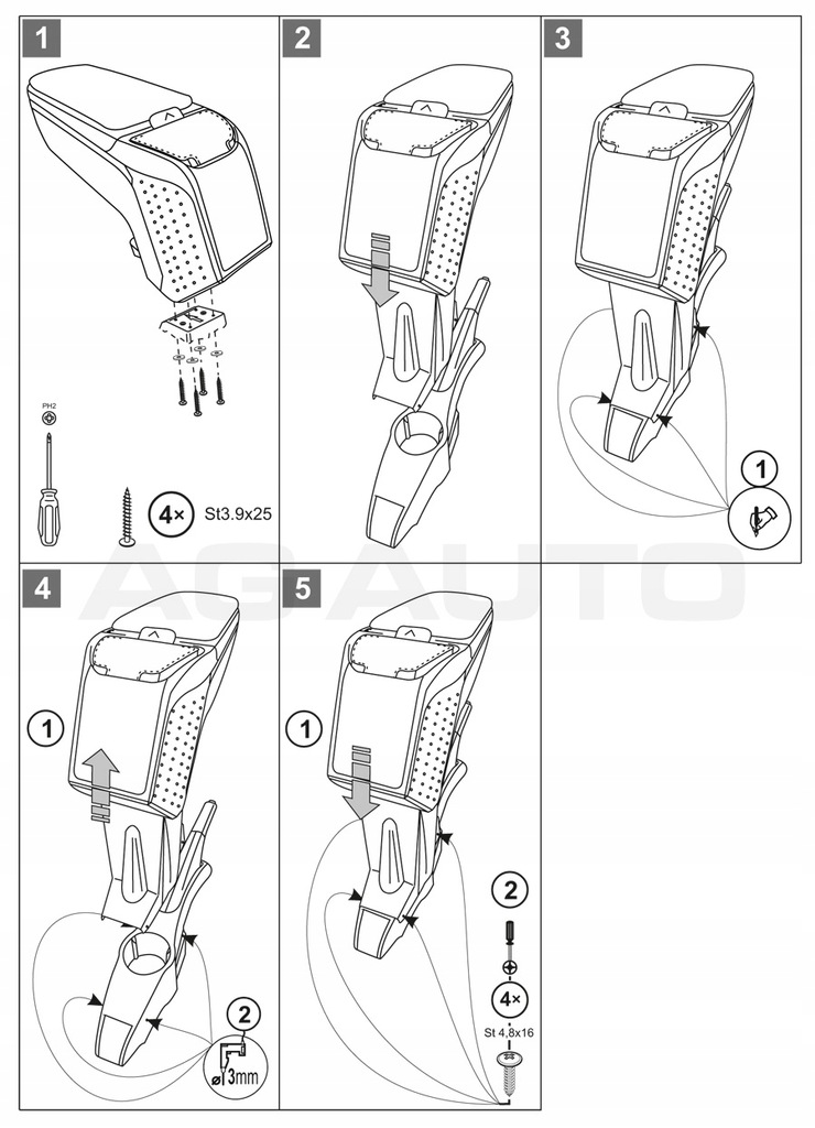 фото №7, Подлокотник с адаптер do fiat panda, 2003-2012, arm2-black