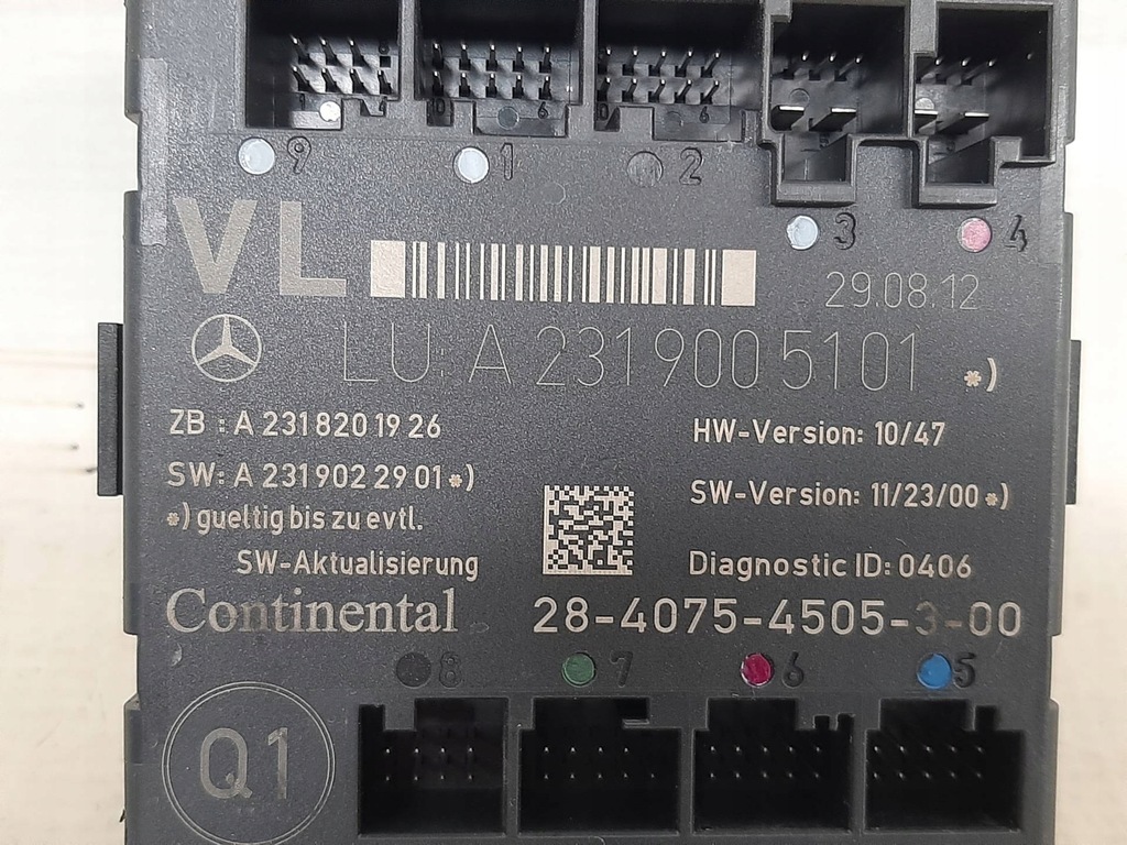 фото №2, Модуль дверь a2319005101 mercedes sl r231 w231