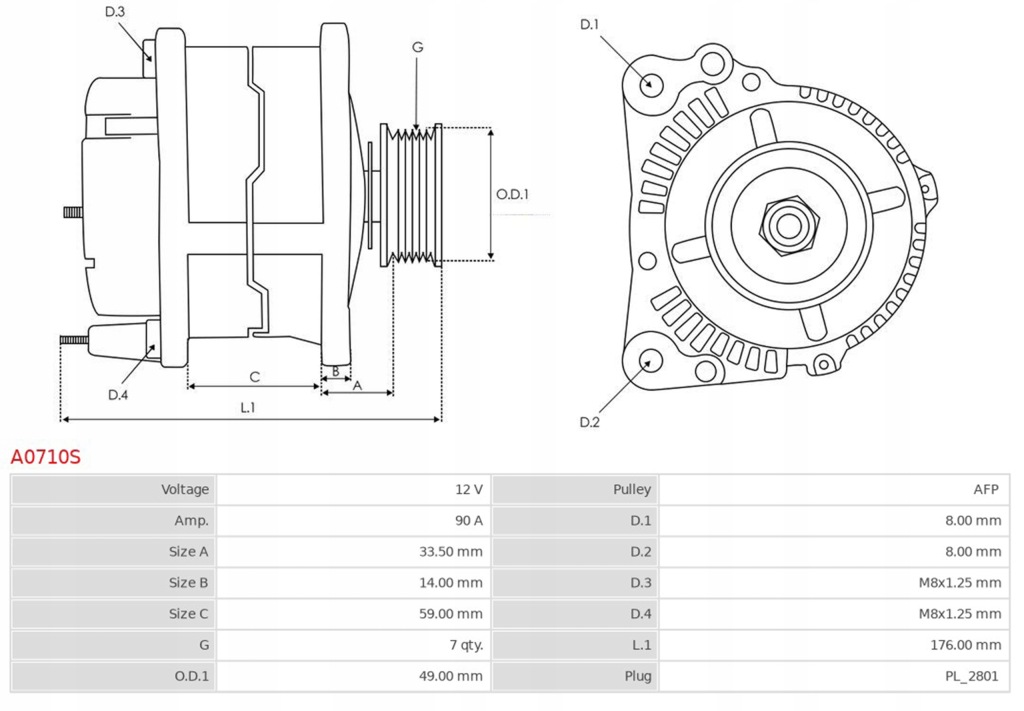 As-pl генератор 12v dacia renault Оригинал