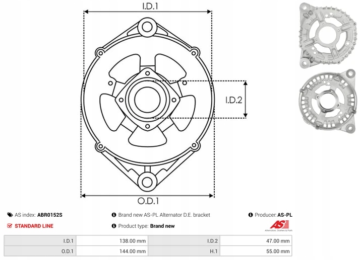 Передні корпус генератора abr0152s bosch as-pl Доставка