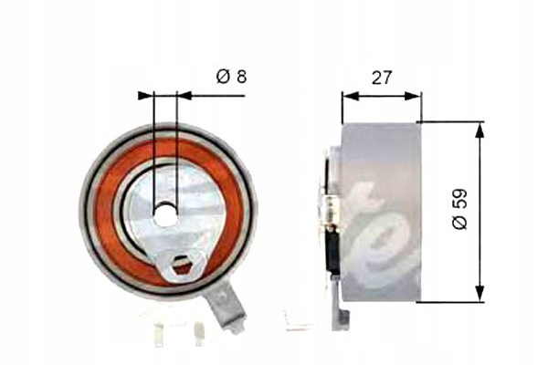 фото №2, Gates ролик натяжна ремінь розподільного валу volvo c70 i,