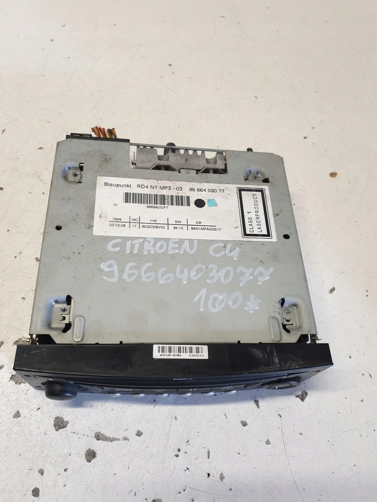 фото №1, Радио citroen c4 9666403077