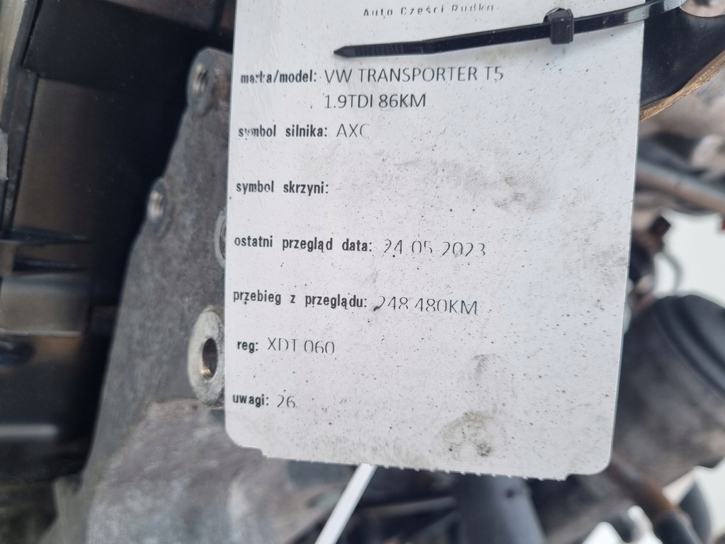фото №12, Двигатель комплект vw multivan v 1.9 tdi 85km задокументировано 248tyś axc