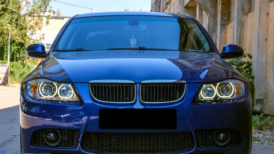 фото №13, Bmw 3 e90 e91 05-08 лампы фары перед black led кольца ксенон look h7/h7