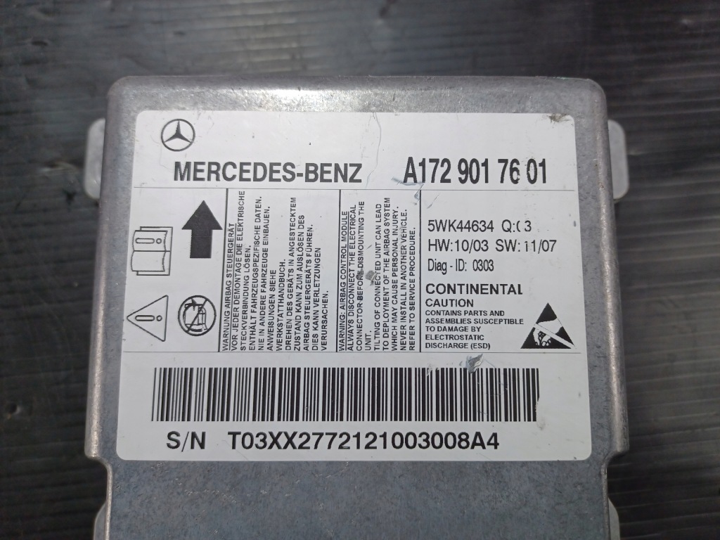 Mercedes slk r172 w172 модуль блок керування датчик подушка безпеки подушок a1729017601 Оригінал