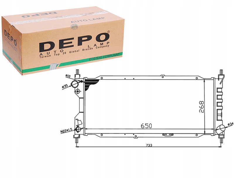 Купити Радіатор opel combo tour 09/93-0 depo