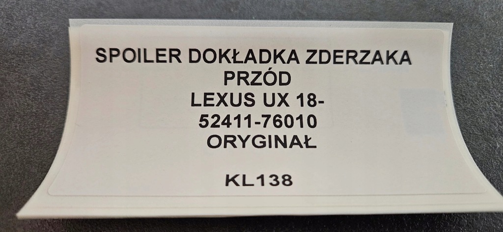фото №9, Спойлер накладка бампера перед lexus ux 18- оригинал 52411-76010