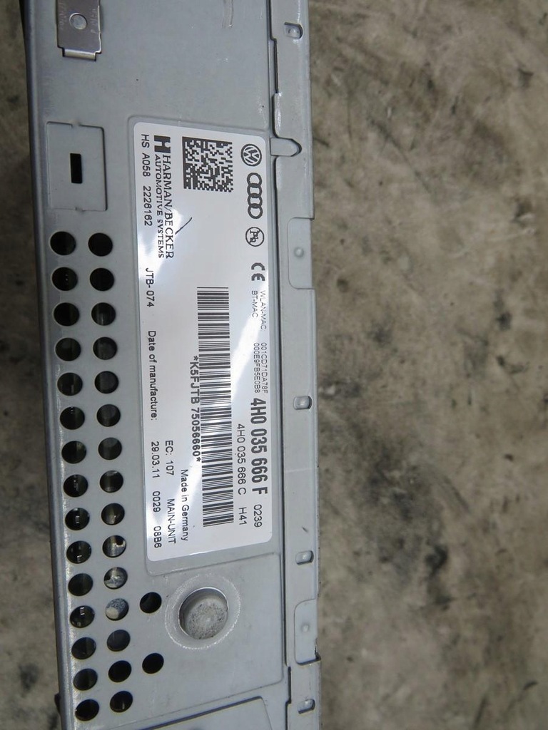 фото №6, Мультимедиа считыватель mmi audi a8 d4 4h0035666c