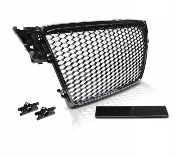 фото №1, Решітка радіатора audi a4 b8 08-11 глянцевий black rs-style pdc