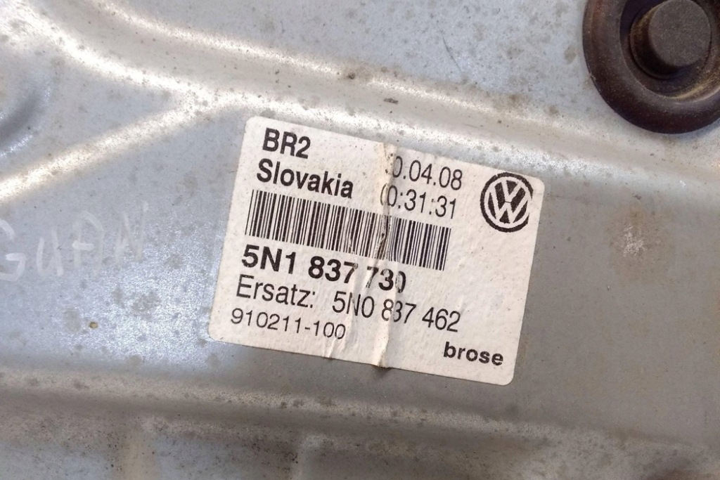 фото №7, Подъемник стекло правых передних дверь vw tiguan 5n_ 5n1837730 2.0l