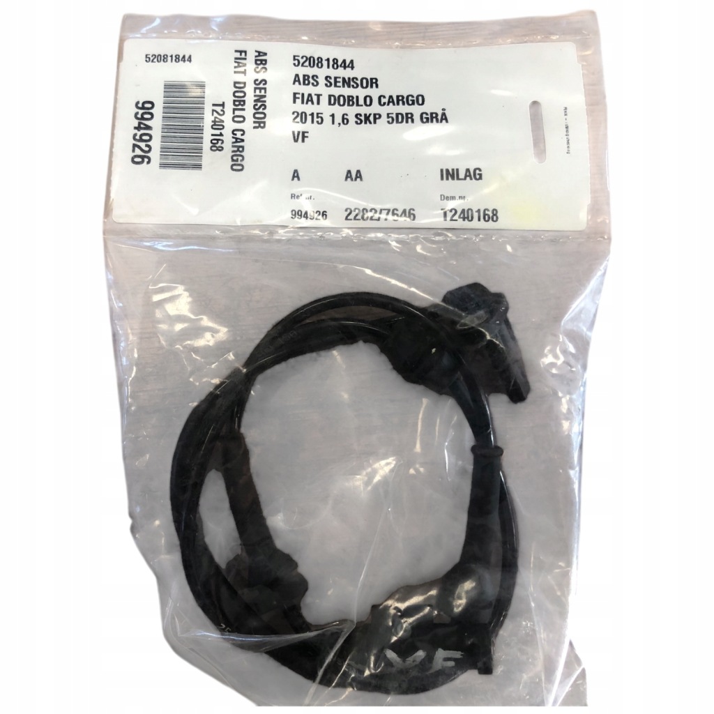 фото №1, Fiat doblo датчик скорости koła/abs 52081844