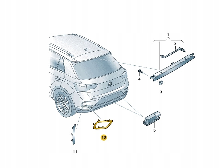 фото №1, Ліхтар відбивний лівий-задній vw t-roc oe: 2ga945105c