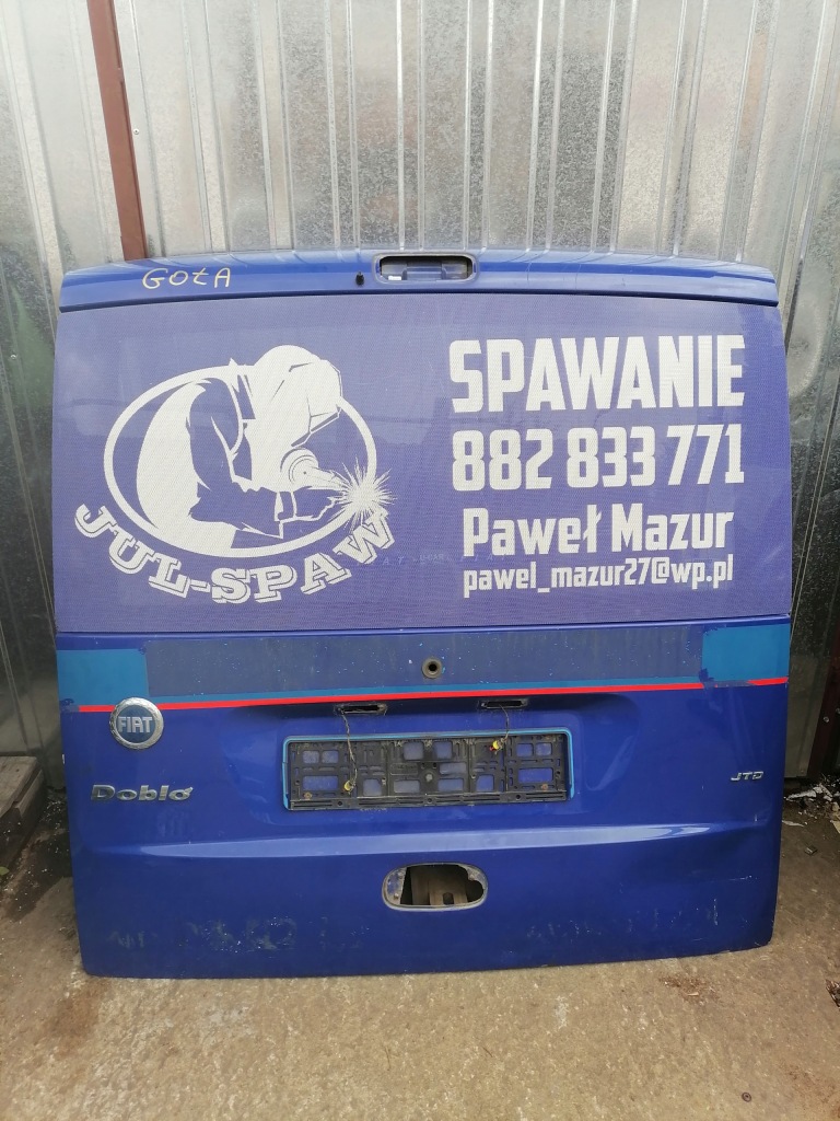 фото №1, Крышка багажника багажника задняя задняя fiat doblo i - granatowa