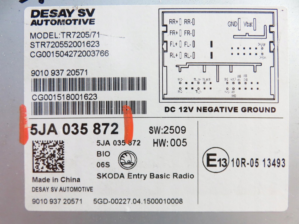 фото №2, Радіо skoda rapid 5ja035872